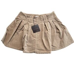 NWT Le Pleated Corduroy Flared Miniskirt Sz M New Preppy